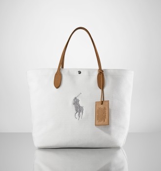 Canvas and Leather City Tote In White, cheap ralph lauren,ralph ralph lauren,gorgeous,Ralph-Ralph Lauren bag Top Designer, Ralph-Ralph Lauren bag New Trend, Ralph-Ralph Lauren bag Large Collections