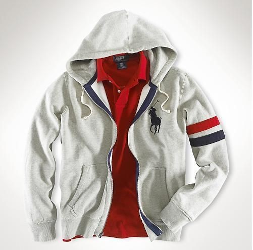 Men's Full-Zip Big Pony Fleece Hoodie in Grey, cheap ralph lauren,ralph lauren dress,classic fashion trend,Ralph Lauren-Men's Ralph Lauren-hoodies Top Designer, Ralph Lauren-Men's Ralph Lauren-hoodies New Trend, Ralph Lauren-Men's Ralph Lauren-hoodies Large Collections