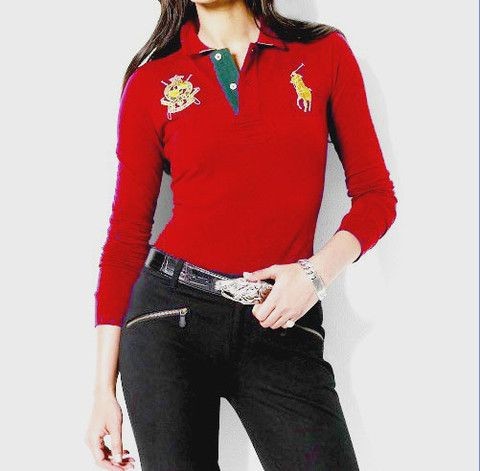 Women's Long-Sleeved Skinny Polo Shirt in Red, polo ralph lauren for cheap,ralph lauren polos,professional online store,Ralph Lauren-Women's Ralph Lauren-Polo shirts Top Designer, Ralph Lauren-Women's Ralph Lauren-Polo shirts New Trend, Ralph Lauren-Women's Ralph Lauren-Polo shirts Large Collections