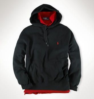 Men's Classic Ralph Lauren Fleece Hoodie in Black, polo ralph lauren cheap,ralph lauren polo shirt,Outlet Factory Online Store