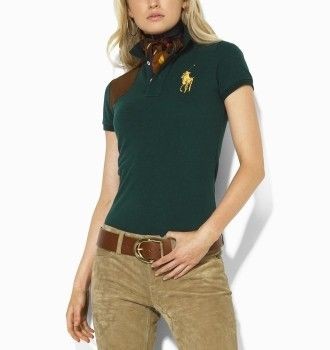 Women's Big Pony Leather Patch Polo Shirt Hunt Club Green, polo ralph lauren sale,ralph lauren on sale,large discount,Ralph Lauren-Women's Ralph Lauren-Polo shirts Top Designer, Ralph Lauren-Women's Ralph Lauren-Polo shirts New Trend, Ralph Lauren-Women's Ralph Lauren-Polo shirts Large Collections