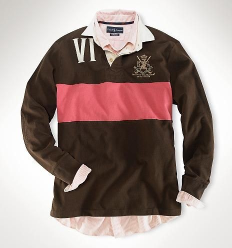 Men's Classic-Fit Crest Rugby in Burnt Umber Multi, ralph lauren outlet,ralph lauren sheets,USA Sale Online Store,Ralph Lauren-Men's Ralph Lauren-Long sleeve polos Top Designer, Ralph Lauren-Men's Ralph Lauren-Long sleeve polos New Trend, Ralph Lauren-Men's Ralph Lauren-Long sleeve polos Large Collections