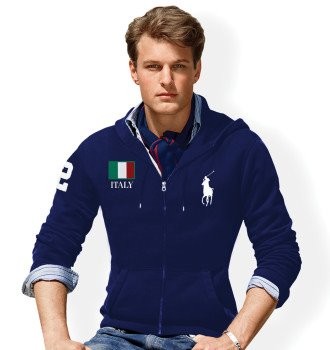 Men's RL Full-Zip Italy Flag Big Pony hoodie in Blue, cheap ralph lauren polo,ralph lauren linens,great deals