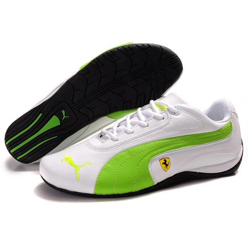 Women's Puma Ferrari In White Green,puma pants,unique design,Puma-Women's   Shoes-Women's Puma Ferrari Top Designer, Puma-Women's   Shoes-Women's Puma Ferrari New Trend, Puma-Women's   Shoes-Women's Puma Ferrari Large Collections