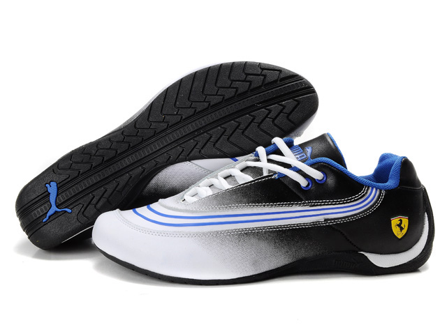 Puma Ferrari Leather Shoes Black/White/Blue,puma roma,Superior Quality,Puma-Women's Puma-Puma Ferrari Leather Shoes Top Designer, Puma-Women's Puma-Puma Ferrari Leather Shoes New Trend, Puma-Women's Puma-Puma Ferrari Leather Shoes Large Collections