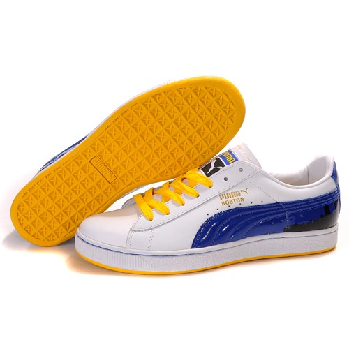 Puma Suede Fat Lace In White-Blue-Yellow,puma sale,unique,-Mens Puma Suede shoes Top Designer, -Mens Puma Suede shoes New Trend, -Mens Puma Suede shoes Large Collections
