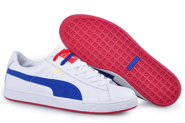 Puma Basket II Sneakers WhiteBlueRed,puma cat,classic fashion trend,-Mens Puma Basket Shoes Top Designer, -Mens Puma Basket Shoes New Trend, -Mens Puma Basket Shoes Large Collections