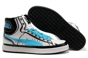 Mens Puma New First Round in White-Black-skyblue,puma v1.08,best-loved,Puma-Mens-Mens Puma New First Round I Top Designer, Puma-Mens-Mens Puma New First Round I New Trend, Puma-Mens-Mens Puma New First Round I Large Collections