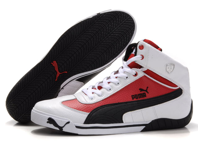 Puma Schumacher Racing High Tops Shoes White/Red/Black,puma gym bag,designer fashion,-Women's Puma Shoes Top Designer, -Women's Puma Shoes New Trend, -Women's Puma Shoes Large Collections