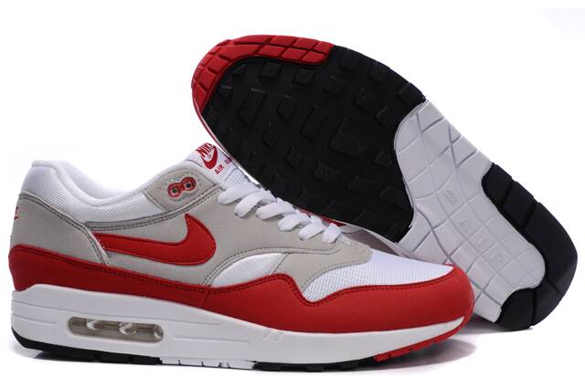 Nike Leap - Nike Air Max 1 Premium SP White Grey Sport Red,nike air mag,New York,Nike Top Designer, Nike New Trend, Nike Large Collections