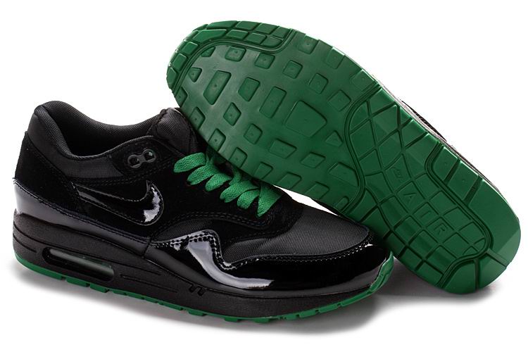 Nike Shopping Spree - Nike Air Max 1 Mens Black Green Black,nike air max cheap,latest fashion-trends,Nike Top Designer, Nike New Trend, Nike Large Collections